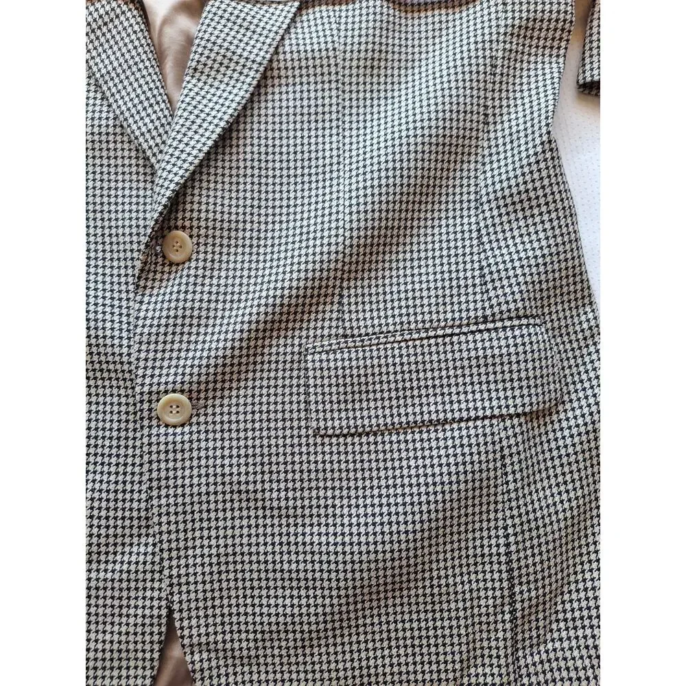 Vtg Bill Blass Boardroom Houndstooth Blazer Blazer Suit Jacket Men Union Made US